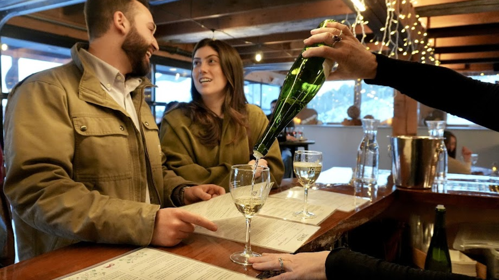 Guests enjoying themselves at the tasting bar.