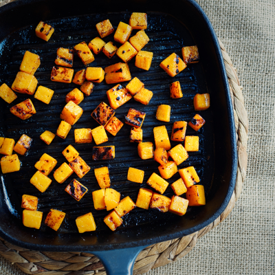 roasted butternut squash cubes