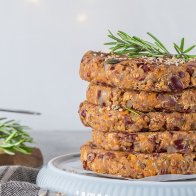 a stack of Squash & Bean Patties