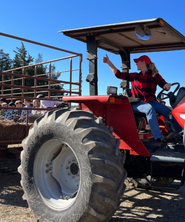 tractor pulling students